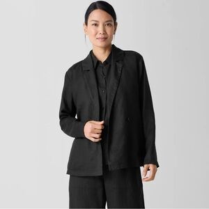 Women's Black organic linen blazer
